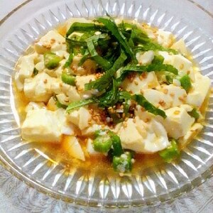 オクラと豆腐のネバネバごまサラダ☆